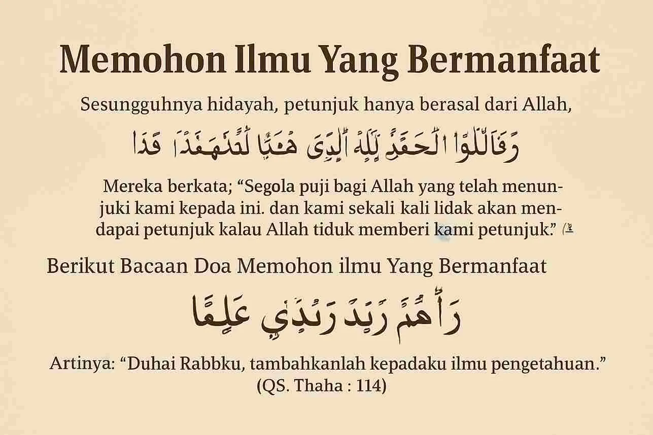 Doa Memohon Ilmu Yang Bermanfaat