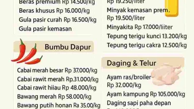 Kabar Harga Sembako Di Pasar Pakem Tanggal 31 Juli 2025
