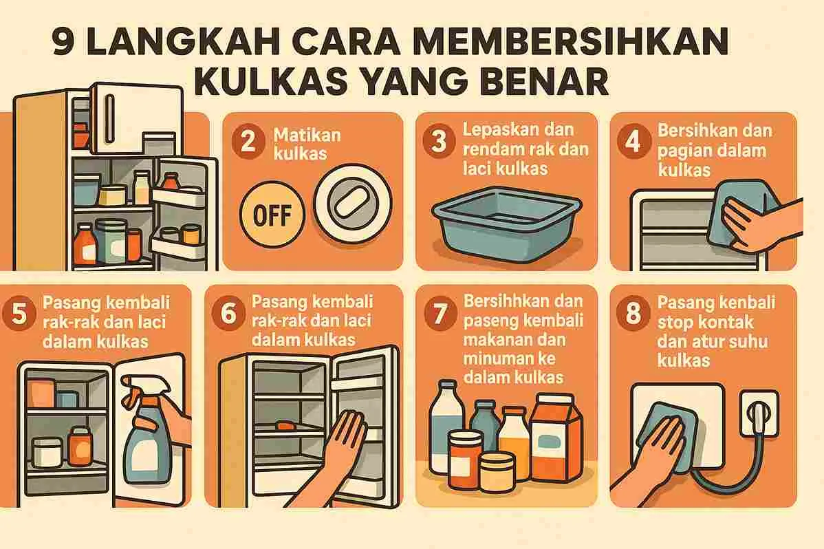9 LANGKAH CARA MEMBERSIHKAN KULKAS YANG BENAR