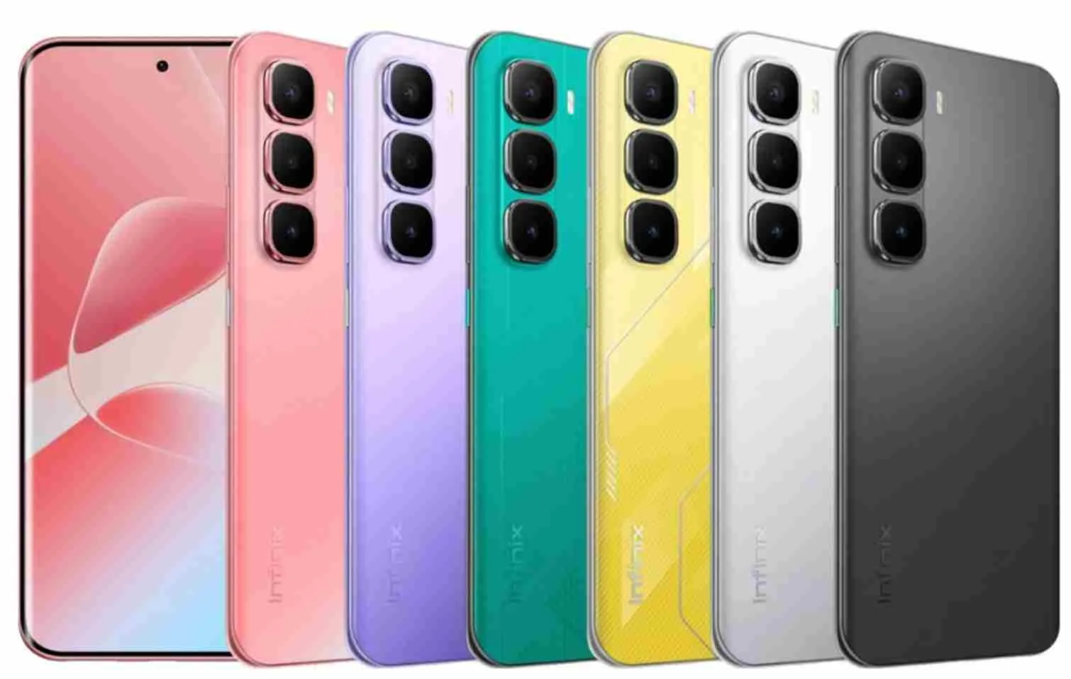 Infinix Hot 60 Pro Plus berbagai pilihan warna dengan desain tipis elegan dan kamera belakang triple.