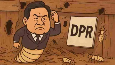Karikatur politik anggota DPR digambarkan sebagai rayap yang menggerogoti kayu, melambangkan perilaku merusak negara.