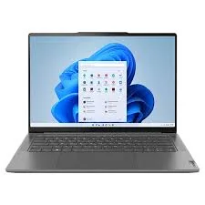 Laptop Lenovo Yoga Pro 7i dengan layar OLED 14,5 inci menampilkan antarmuka Windows 11.