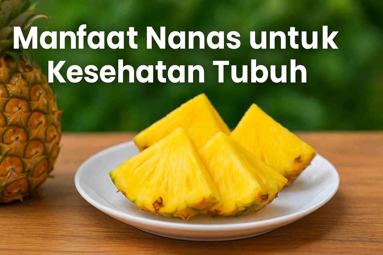 “Buah nanas segar mengandung vitamin C dan bromelain alami yang bermanfaat untuk kesehatan tubuh.”