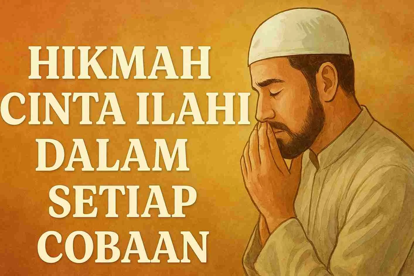 Ilustrasi seorang muslim pria sedang berdoa dengan khusyuk di atas latar berwarna krem, disertai teks “Rahasia Besar di Balik Doa Ihdinas-shirathal Mustaqim yang Jarang Disadari Saat Sholat” dan tulisan Arab اِهْدِنَا الصِّرَاطَ الْمُسْتَقِيْمَ.