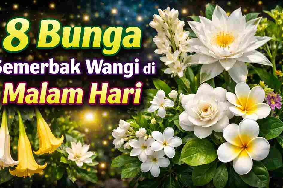 Thumbnail 8 bunga yang mekar dan semerbak wangi di malam hari seperti sedap malam, melati, kamboja, dan wijaya kusuma