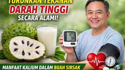 Buah sirsak dan jus sirsak sebagai sumber kalium alami untuk membantu menurunkan tekanan darah tinggi
