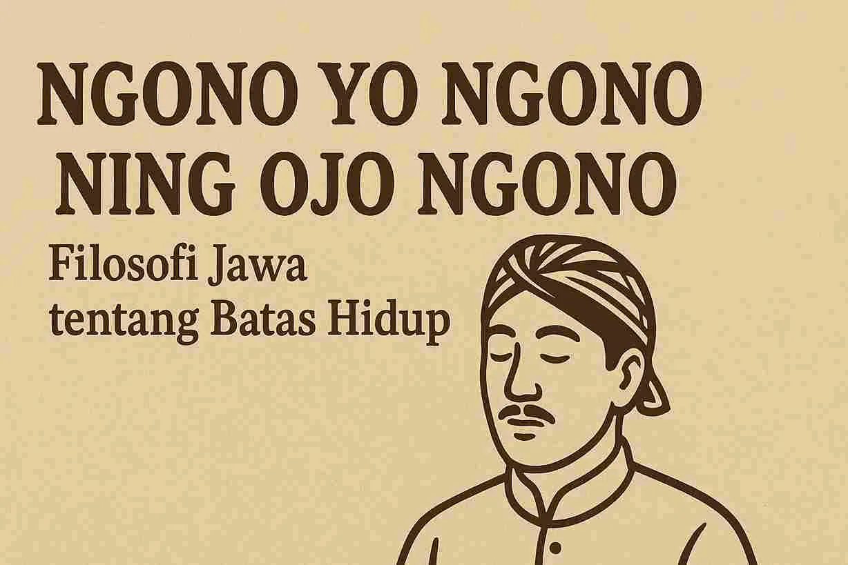 Ilustrasi filosofi Jawa ngono yo ngono ning ojo ngono tentang batas hidup dan pengendalian diri dalam budaya Jawa