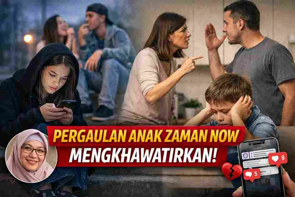 Ilustrasi pergaulan anak zaman sekarang yang mengkhawatirkan akibat pengaruh gawai, media sosial, dan konflik dalam keluarga.