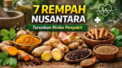 Beragam rempah Nusantara seperti kunyit, jahe, kayu manis, cengkeh, temulawak, lengkuas, dan ketumbar yang bermanfaat menurunkan risiko penyakit.