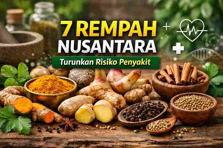 Beragam rempah Nusantara seperti kunyit, jahe, kayu manis, cengkeh, temulawak, lengkuas, dan ketumbar yang bermanfaat menurunkan risiko penyakit.