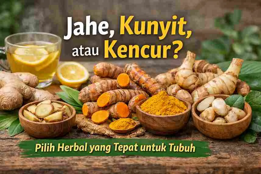 Perbedaan jahe, kunyit, dan kencur sebagai herbal alami dengan manfaat berbeda bagi kesehatan tubuh