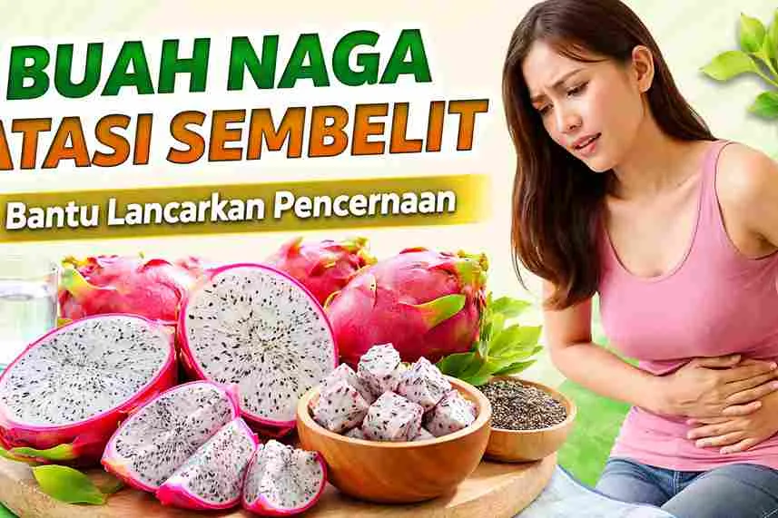 Buah naga segar membantu melancarkan pencernaan dan mengatasi sembelit secara alami