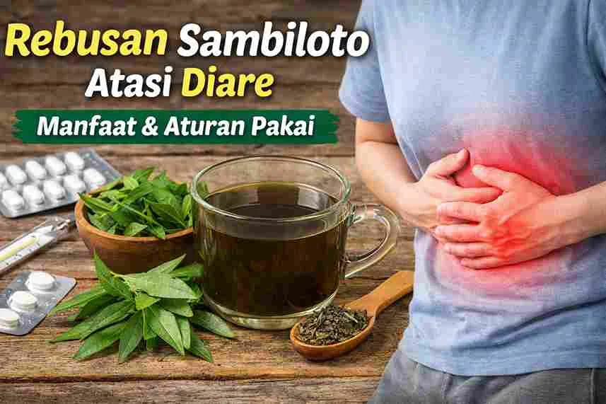 Rebusan sambiloto dari daun segar untuk membantu meredakan diare ringan secara alami